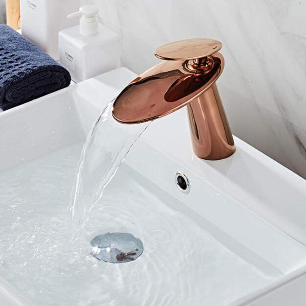 Mitigeur de lavabo de salle de bain eau chaude et froide pour vasque moderne monotrou