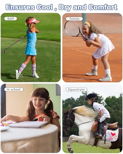 Image of Soneven Girls Sleeveless Polo Shirts Button UP Golf Tennis T-Shirts with Collared Quick Dry Tank Tops for 4-14 Years