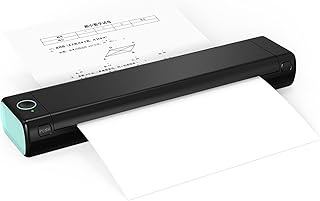 A4 Thermal Transfer Printer, W-i-r-e-l-e-s-s Mobile Travel Printers, Support PDF/TXT/Word/jpg/png, Compatible with Android and iOS, for Travel, Mobile Office and Home