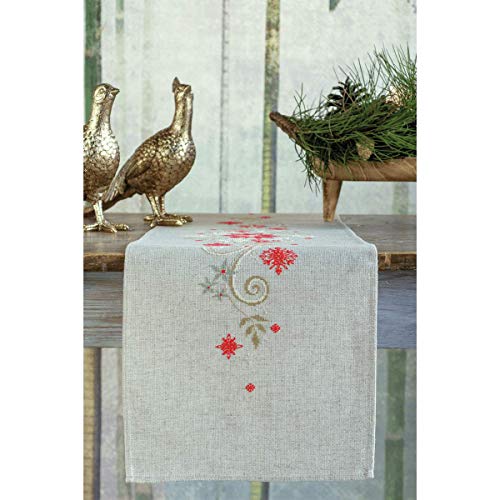 VERVACO Centrotavola Punto Croce Con Tela Aida NATALE Biancheria Da Tavola Set Fai Da Te Creativo Punto Croce Contato Kit 29 x 102 cm Hobby Creativi Adulti Casa Decor Cross Stitch Runner