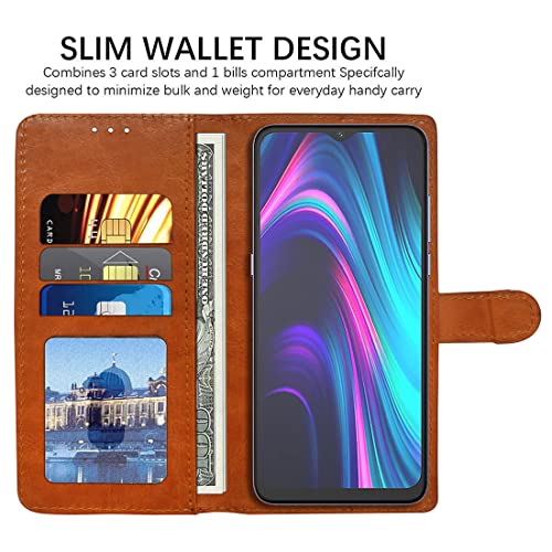 Image of Amazon Brand - Solimo Flip Leather Mobile Cover (Soft, Flexible & Kickstand Back case) Compatible for Micromax in 1b (CamelBlue)