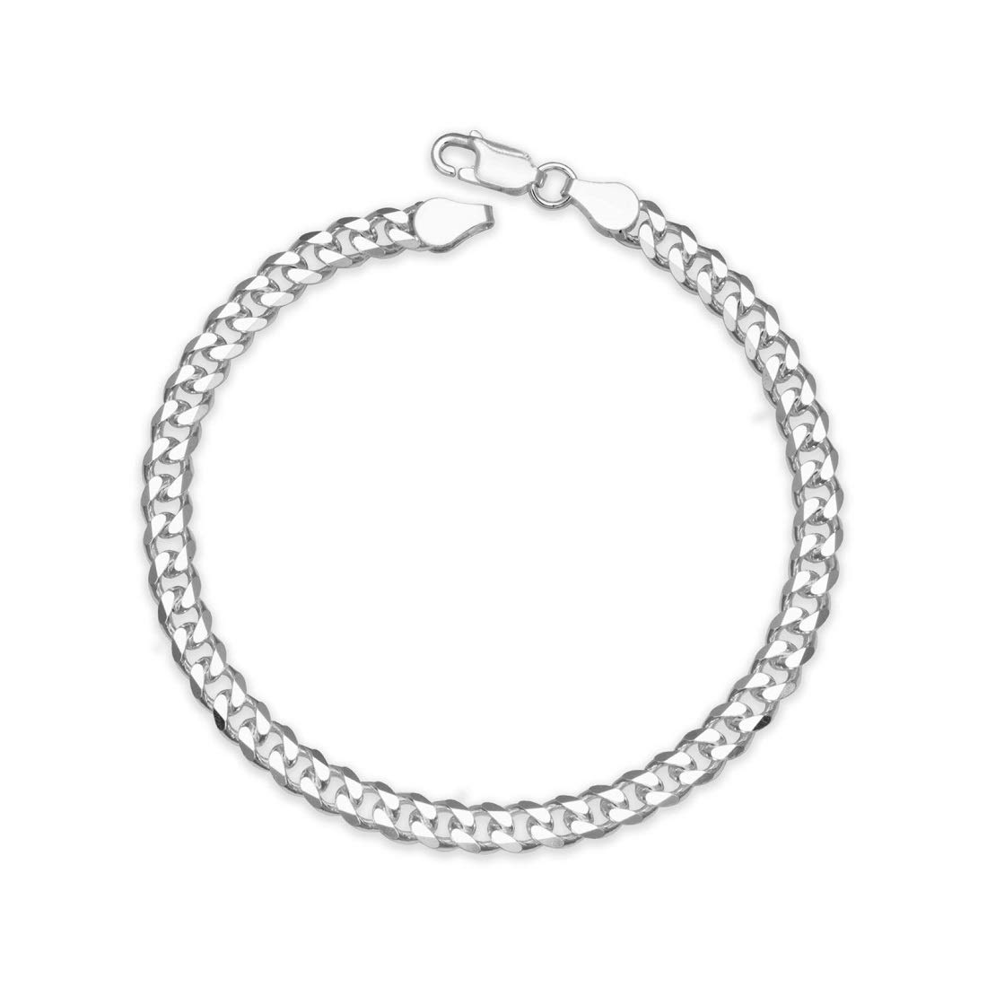 ParnikaFormerly MJ 925 High Polish Curb Design Silver Bracelet in Pure 92.5 Sterling Silver for Boys/Men | Gift for Him |
