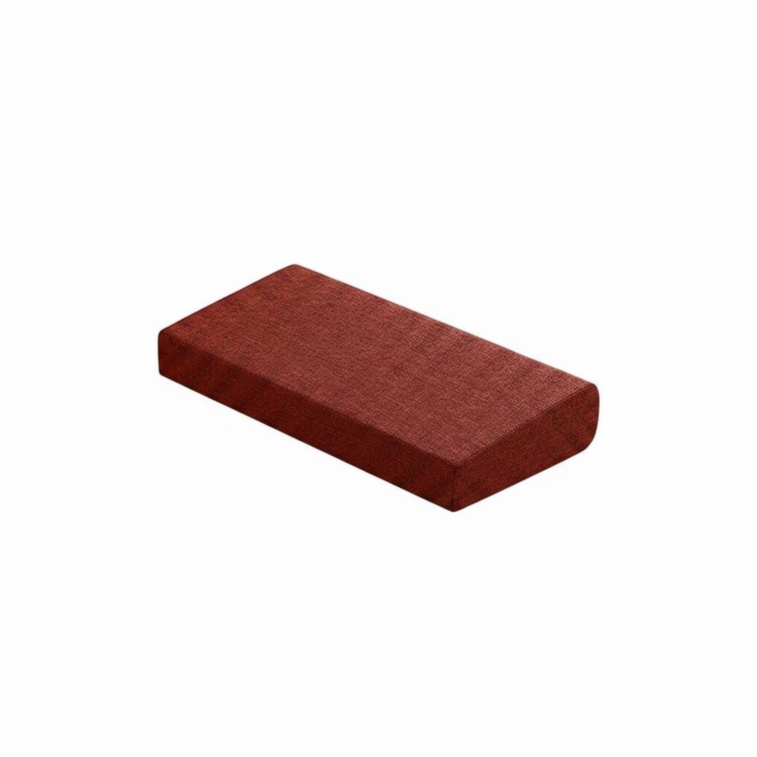 Textured Sloped Meditation Cushion Textile-Covered Meditation Cushion Rectangular Floor Pillow Rounded Edges, Maroon-image-28