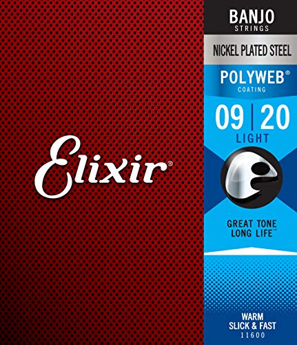 Cordes Elixir® pour banjo avec revêtement POLYWEB®, Light (.009-.009) - Les Beatles, Paul McCartney, John Lennon, RIngo Starr, George Harrison Cordes Elixir® pour banjo avec revêtement POLYWEB®, Light (.009-.009)