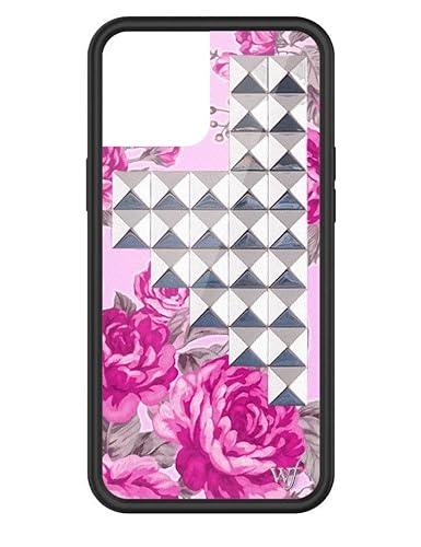 Wildflower Cases - Pink Floral w/Silver Pyramid Case, Compatible with ...