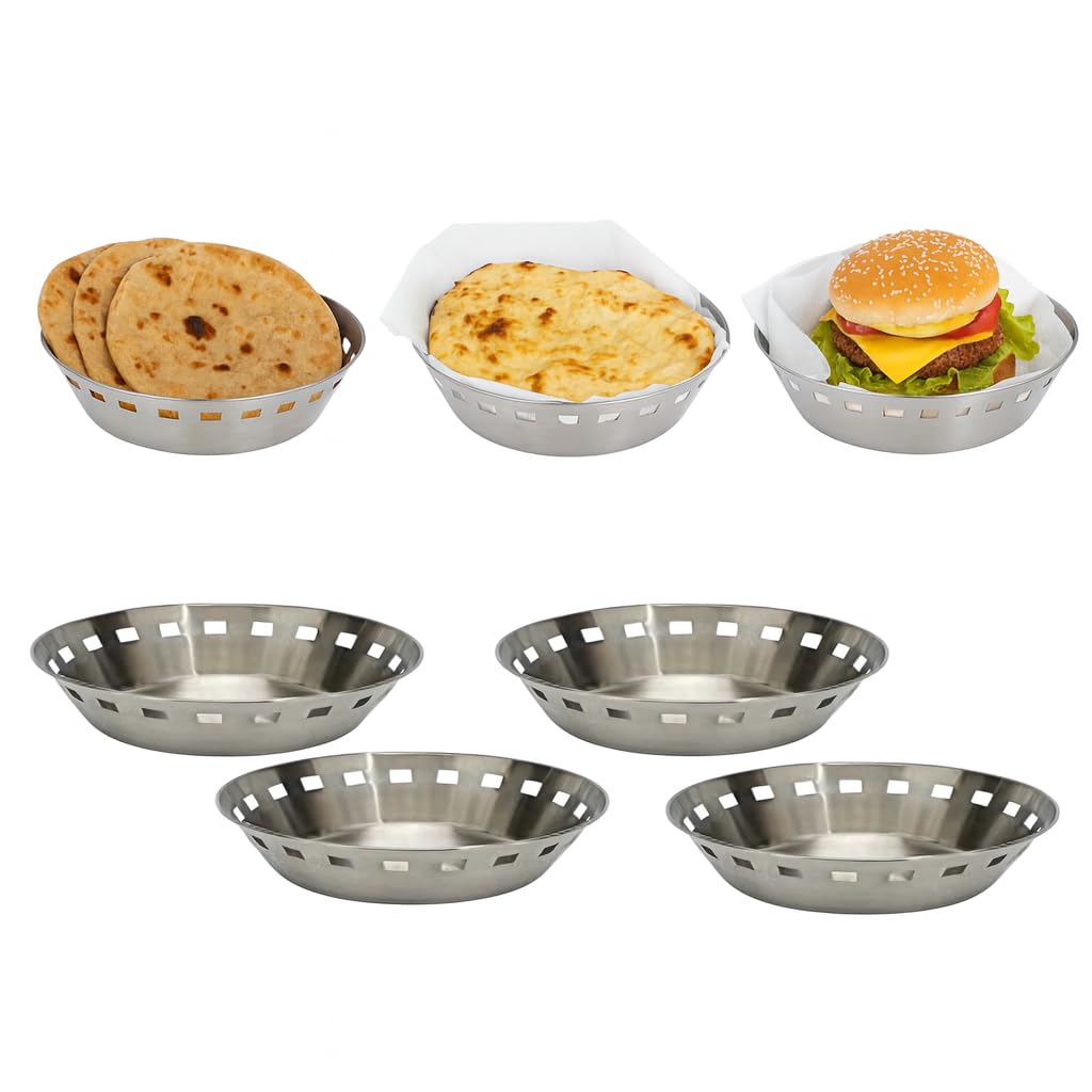 Stainless Steel Bread Baskets - Keep Breads Fresh! -1