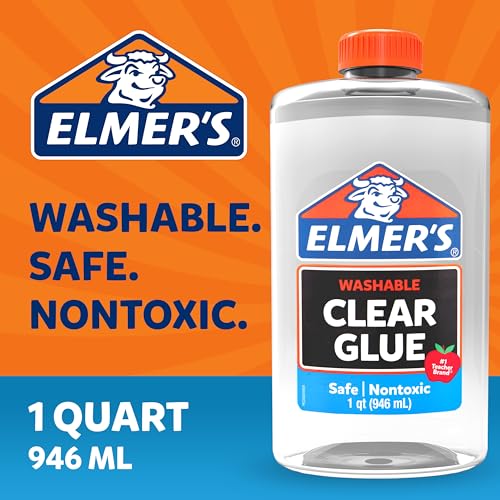 Elmer's Clear Liquid School Glue, Washable, Safe, Nontoxic, 32 Ounces (1 Quart) - Great for Making Slime, #1 Teacher Brand - image 8