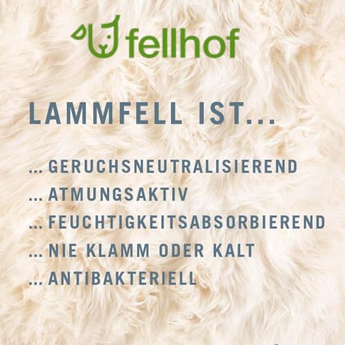 Fellhof Lammfellbürste mit Reinigungskamm und ergonomischem Griff | Pflegebürste für Lammfellprodukte | Sanfte und effektive Fellpflege | Inkl. Baumwoll-Windel