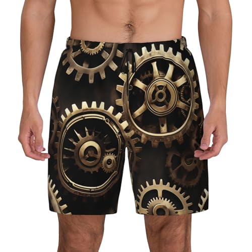 Short de bain homme imprimé engrenages tissu respirant et ultra léger