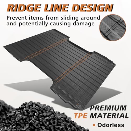 Image of TripleAliners Truck Mat for 2007-2018 Chevy Silverado /GMC Sierra 1500&07-19 2500 HD&11-19 3500HD 6.6FT Accessories, Truck Bed Mat Heavy Duty Custom Fit All Weather TPE Pickup Liner, 2007 New Body Only