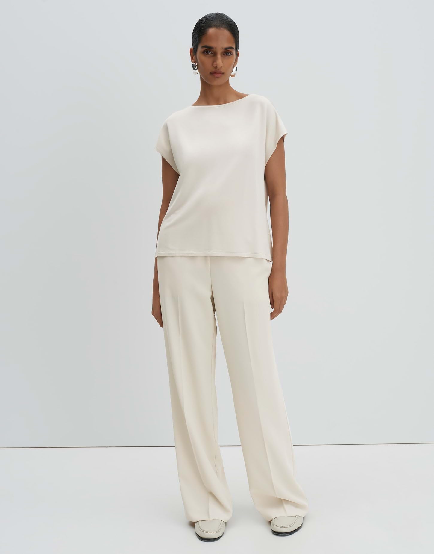 someday Damen Kurzarmshirt | Jerseyshirt mit Schlitzdetail Regular Fit