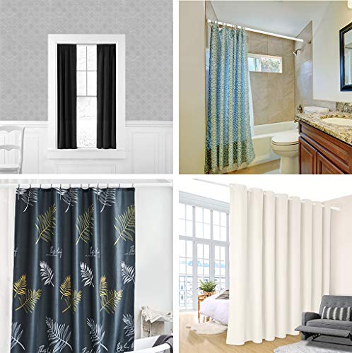 Image of Refrze Room Divider Curtain Rod, Adjustable Bathroom Stall Tension Pole - White 28-43 Inch