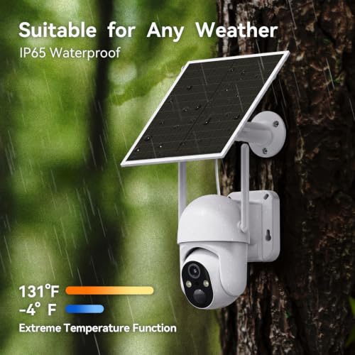 Image of SEHMUA 2 Pack 4G LTE Cellular Solar Security Camera Wireless Outdoor, No Wi-Fi Solar Powered Camera, 360 Live View, 2K Color Night Vision, PIR Motion Sensor, Two-Way Talk, Built-in SIM Card, White