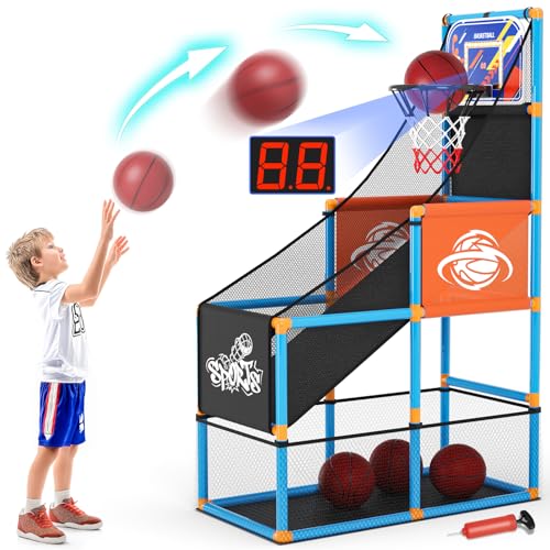 Handwell Arcade Basketball Game Set with Electronic Scoreboard&LED Light: Carnival Games Boy Toys...