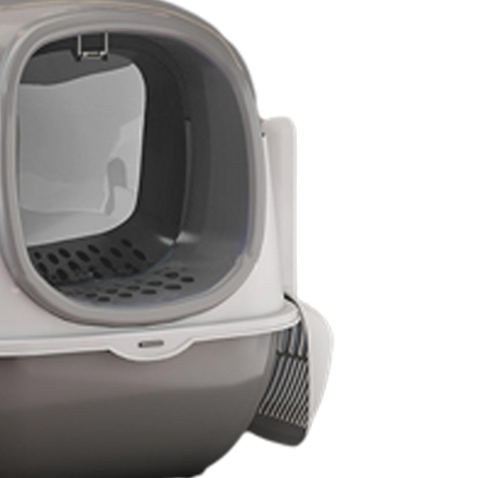 Caja de Arena para Gatos con Capucha, Orinal para Gatitos con para Gatos Y Puerta Delantera para Gatos de Interior, Inodoro Cerrado para Gatos, Gris