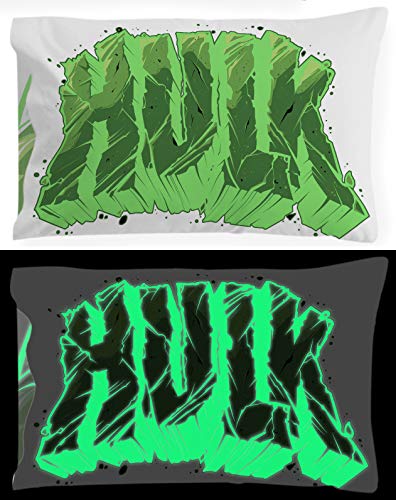 Taie d'oreiller Avengers phosphorescente en microfibre douce avec Hulk