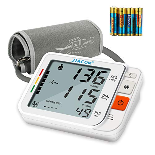 Blood Pressure Monitor Upper Arm, Accurate Automatic Digital Blood Pressure Machine for Home Use with Wide-Range Cuff, Large LCD Display, 2 * 120 Memory, 4*Battery