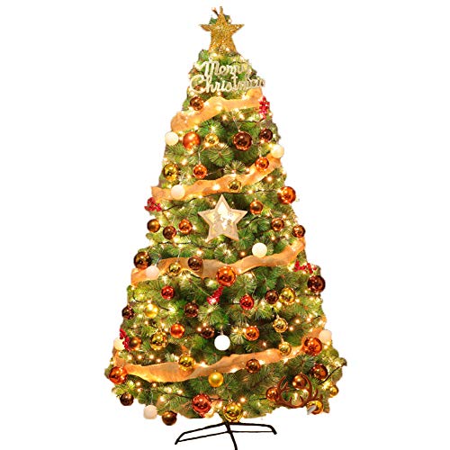 Árbol de Navidad con adorno dorado CLSDRZC para crear un ambiente familiar en el salón