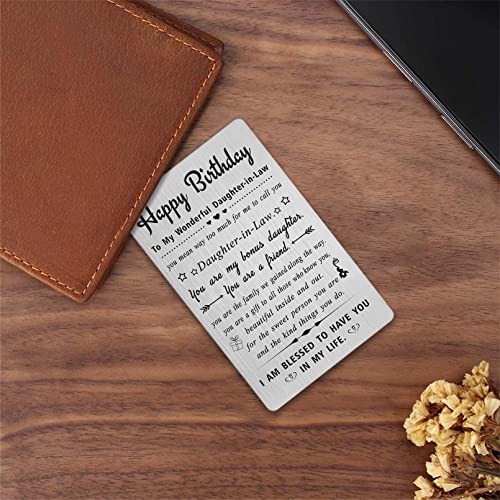 DEGASKEN Birthday Card Gifts for Daughter in Law, Personalized Steel Engraved Wallet Card4