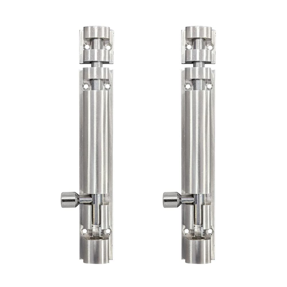 Comet Busters Premium S.S. Finish 6 inch Silo Aluminum Tower Bolt Door Stopper (Pack of 2) (TB07-2)