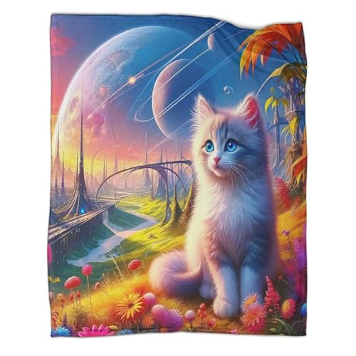 Couverture chat 3D chaude pour soirées cocooning et lecture - 3