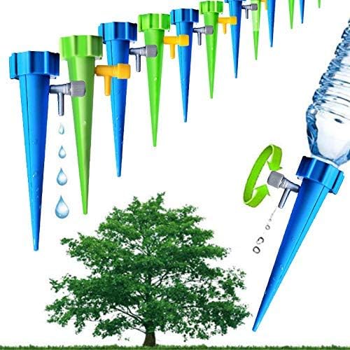 Wemaker Upgrade Plant Waterer, Automatic Drip Irrigation Self Watering Devices with Slow Release Control Valve Switch, Adjustable Vacation Self Plant Watering Spikes Globes for Outdoor Indoor