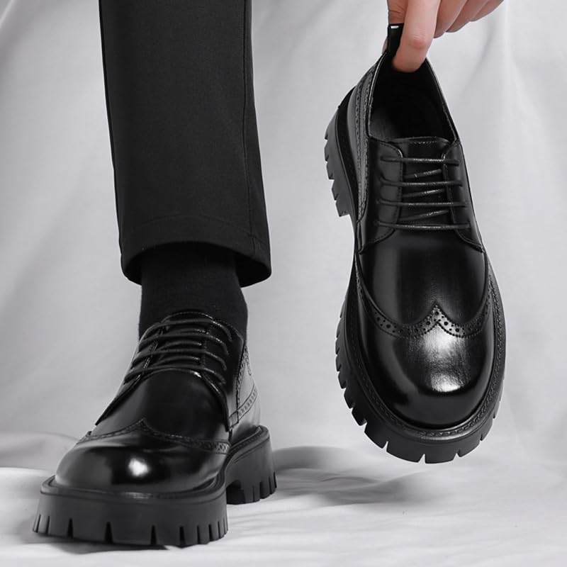 Men's Autumn Fashion Business Casual Brogue English Style Dress Shoes Wedding Groom Comfortable Stylish Footwear2