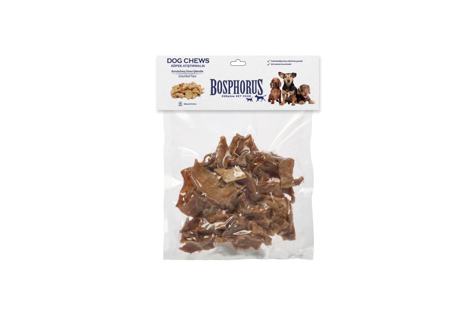 BOSPHORUS Köpek Çiğneme Ödülü, Kurutulmuş Dana İşkembe, 100 Gram