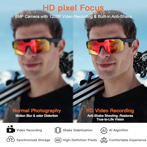 Image of GenXenon AI Cycling Camera Glasses with 8MP, 4K Video Smart Sunglasses