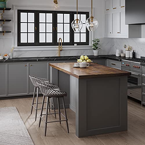 Jamesdar, Kurv Counter Stool Set of 2, 250 Lbs Wt Capacity, Polypropylene, Steel, Indoor/Outdoor, Warm Gray - Image 2