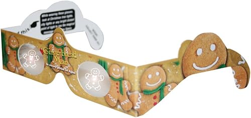 Gafas holográficas: hombre de pan de jengibre 3D en cada punto brillante de luz