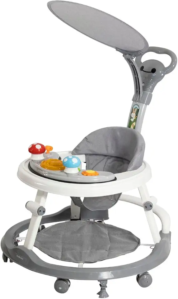 Andador Infantil Para Bebê Com Capota e Brinquedo Musical - Kababy