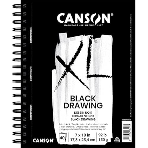 Canson XL Series Drawing Paper Pad, Black, 7x10 in