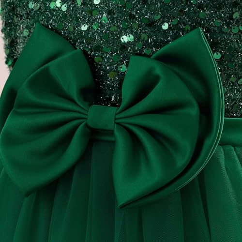 Girls Formal Dresses Long Sparkly Tiered Ball Gown with Bow for Birthday Parties Flowy Princess Dress 7-12 Years4