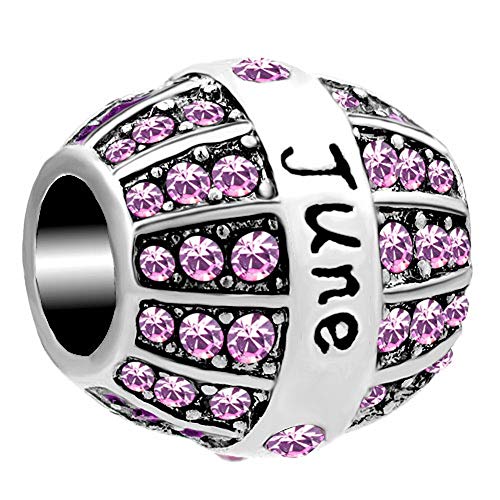 Image of Korliya Birthday Charm Simulated Birthstone Bead for Snake Chain Bracelets