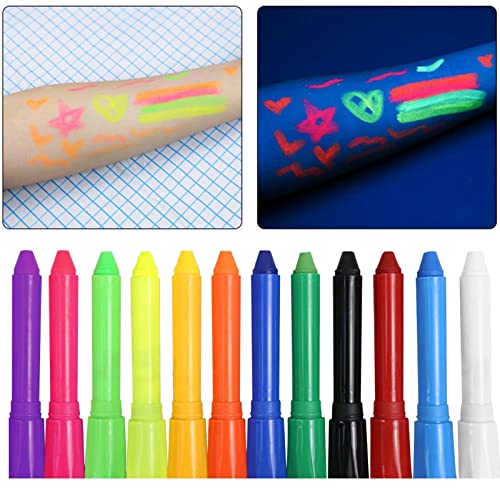 Kit de pintura facial,12 Cores Black Light Face Body Paint - Presentes de aniversário de Natal Hollo