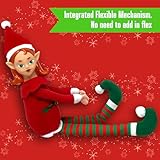 The Original Elf 12" Plush Christmas Elf Doll – Poseable Shelf Sitter with Flexible Dangling Legs – Perfect for Christmas Decorations, Toy Elf for Kids, Mini Elves, and Tree Topper (Girl)