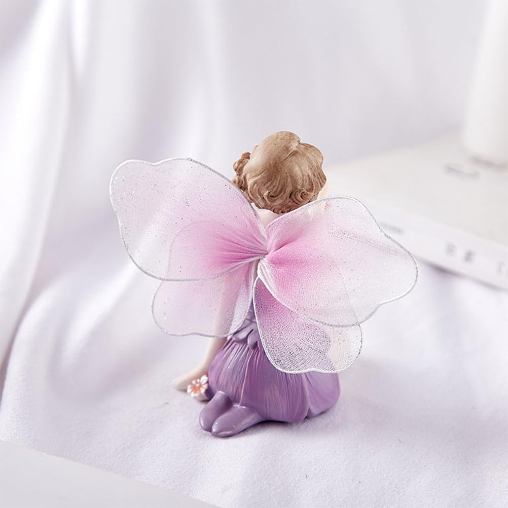 SAFIGLE Resin Fairy Figurine Miniature Flower Fairy Statue Small Figurines for Garden Home Wedding Party Decoration 3.9 Inch