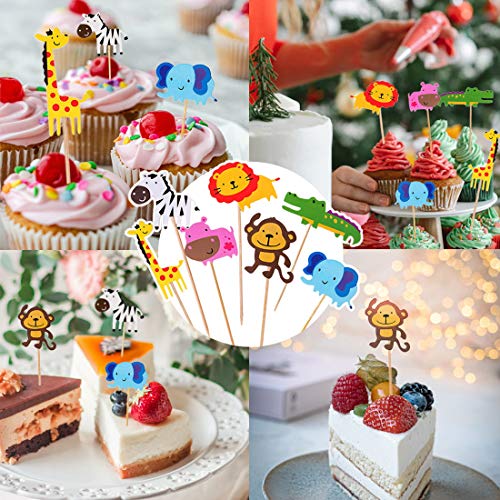 HONGECB Zoo taartdeksel topper, taartdecoratie dieren, dierentuin jungle thema taartdeksel, jungle-thema, dier… - Image 6