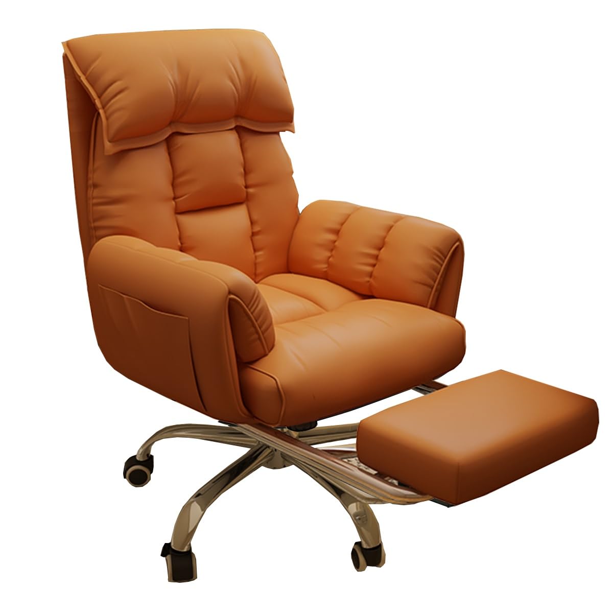 Sedia direzionale ergonomica regolabile in altezza con braccioli e rotelle, comoda seduta per casa e ufficio con poggiapiedi per il massimo relax