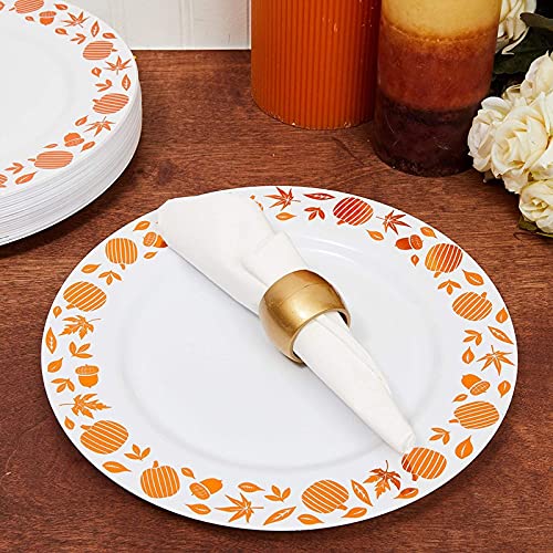 Juvale Thanksgiving White Plastic Plates For Fall Party (10.25 In, 24 Pack) #TOP1