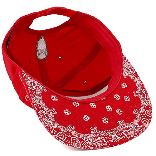 Image of Trendy Apparel Shop Skull Bandana Embroidered Paisley Print Flatbill Cap