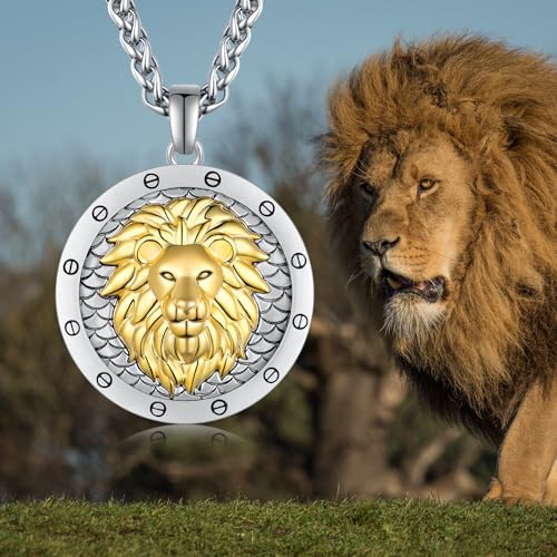 Yin Yang Dragon Necklace/Lion Necklace 925 Sterling Silver Mens Necklace Birthday Jewelry Gifts for Men Women4