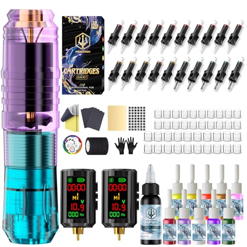 POSEIDON Tattoo Kit - Wireless Tattoo Gun Kit Machine Kit