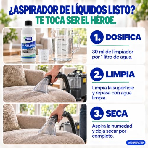 Miniatura 8 de Super Clean Limpiador Concentrado Para Tapicerías Y Alfombras 500 Ml Limpieza Profunda Para Sofás, Asientos De Coche, Moquetas Y Tejidos