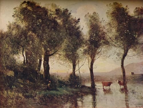 Toile Letang Corot 60x90cm pour habiller un mur vide de bureau avec élégance