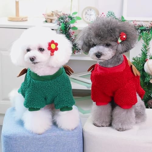 Izefia Hund Pullover Kostüm Weihnachtskleidung Geschenk Fleece Wolle Winter Warme Pyjamas Weihnachtsvater Rentier Baum Pullover für Kleine Hund Mittlere Katze