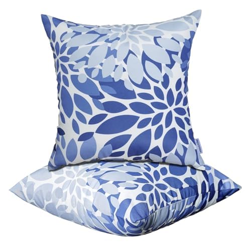 XXPILOS Outdoor Throw Pillows - Decorative Pillows with Insert Included Set of 2 Outdoor Pillows for Patio Furniture 18x18 Inch