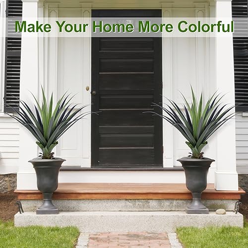 Image of 3ft Artificial Spiked Agave Plant, 36 inch Faux Agave Plants Indoor Small Floor Plant Perfect for Front Porch, Patio, Indoor Outdoor Home, Office Decor (Set of 2)