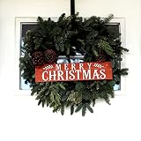 Rustic Red Merry Christmas Metal Sign, Wreath Sign Attachment